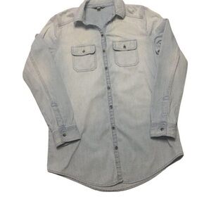 Rubbish Blue Button Down Top Blouse M